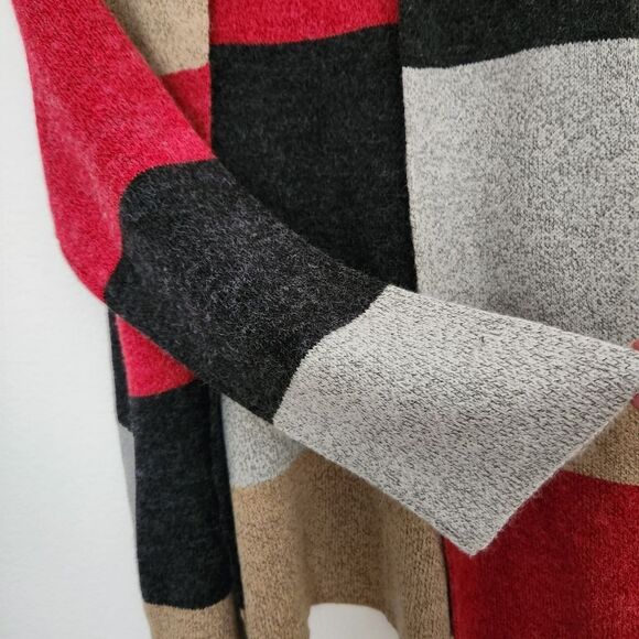 Alfred Dunner Womens Colorblock Open Front Long Cardigan Sweater Pockets Size 2X - Picture 2 of 7